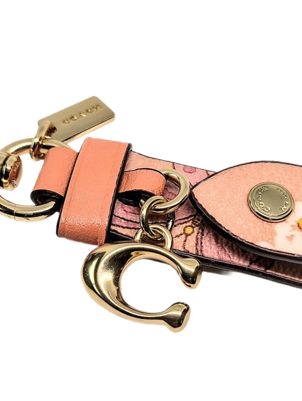 🆕 Coach Butterfly Flowers Floral Trigger Snap Keyring Purse Fob Charm Keychain